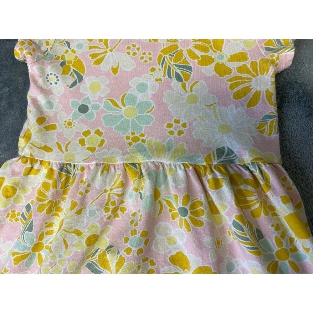 Marigold Floral Cap-Sleeve A-Line Dress Baby Girls Size 2T